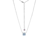 Silver Necklace with a Blue Topaz